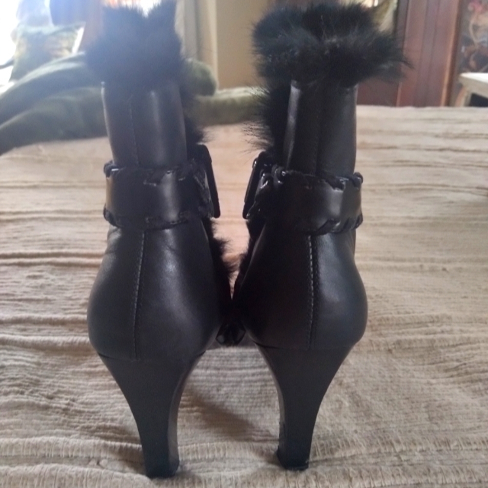 Black Ankle Boots with Square Toe and Glossy Finish - Picture 2 of 11